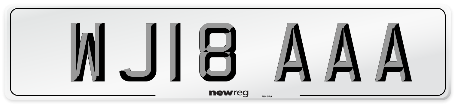 WJ18 AAA Number Plate from New Reg